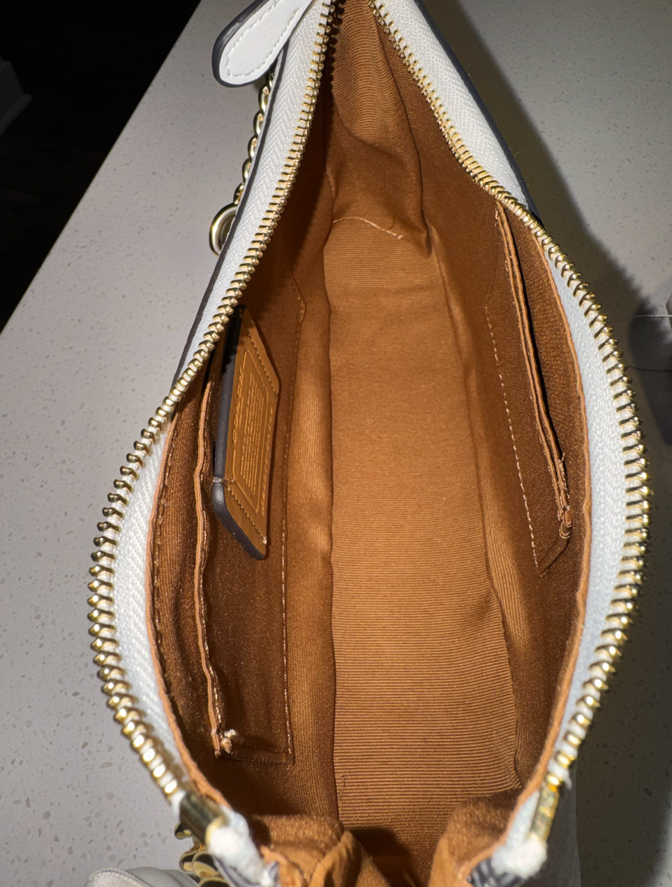 White Purse With White Bow